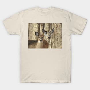 Whitetail deer, doe and babe, wildlife photography T-Shirt